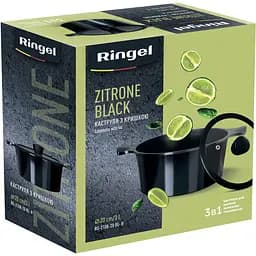 Каструля Ringel Zitrone Black, з кришкою, 20 см, 3 л, чорний (RG-2108-20 BL-R) - мініатюра 7
