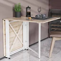 Стіл-книга трансформер Оріон 2 Ferrum-decor 750x1520x730 Білий метал ДСП Дуб Сан-Марино 16 мм (FRD-104591)