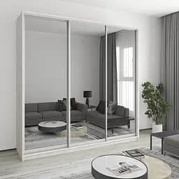 Шкаф-купе трехдверный MebelStar Комбо AL 3 Зеркала 240x60x240 см Аляска серый (MBS-2238)