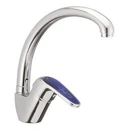 Змішувач для кухні Haiba Magic 011 із синьою ручкою HB0677 Хром