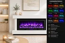 Електричний камін Sonata 1875 Bluetooth звук потріскування дров Білий (10080147) - мініатюра 8