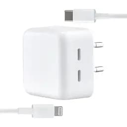 Сетевое зарядное устройство Apple 35W Dual USB-C Power Adapter With Cable Type-C to Lightning High c0py Белый