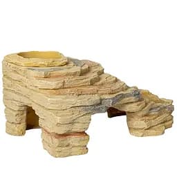 Печера Repti-Zoo Leopard Gecko Rock Set 27x16,5x13см (ERS42) з укриттям, мисками і платформою для рептилій - мініатюра 5