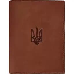 Кожаная обложка BlankNote Standart Crazy Horse с Трезубцем для нотариального реестра светло-коричневый