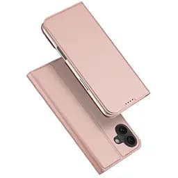 Чохол-книжка Dux Ducis з кишенею для візиток для Apple iPhone 16, 6.1 Rose Gold