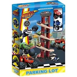 Трек 111-94 с подсветкой, звуками и музыкой, 2 машинки, озвучивание на английском языке, в коробке