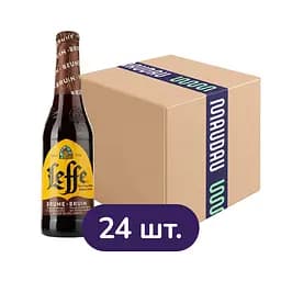 Упаковка пива Leffe Brune темное 6.5% 7.92 л (0.33 л х 24 шт.)