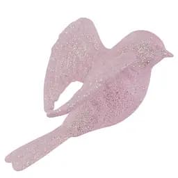 Елочная игрушка MIS LT Птичка 8х6х4 см розовый
