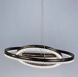 LED люстра цвета coffee на 3 кольца с золотистой полоской Line.F A 55060/3P CF+GD