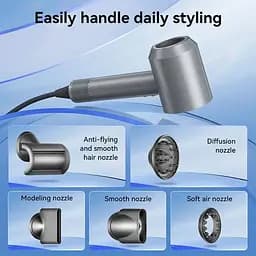 Фен зі швидкою сушаркою Hoco DAR31 Wave high-speed negative ion hair dryer 1500W сірий - мініатюра 6
