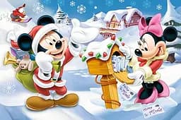 Набор Пазлы - (54 элм. мини) - "Рождественские открытки поздравления" / Дисней: Мики Маукс