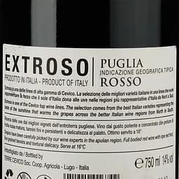 Вино Extroso Puglia IGP Rosso, червоне, сухе, 14%, 0,75 л - мініатюра 3