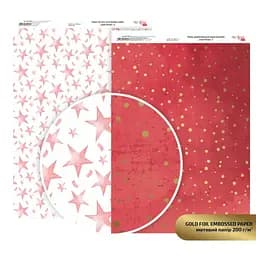 Бумага дизайнерская двусторонняя матовая „Gold Drops“ 2 с тиснением 21х29,7см 200г/м2 ROSA TALENT