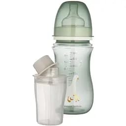 Пляшка антиколікова Canpol babies EasyStart Goose з контейнером для сухої молочної суміші 240 мл зелена (35/245_zestaw) - мініатюра 3