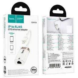 Перехідник Hoco UA41A Crystal Lightning to RJ45 100 Mbs (0.15m) Apricot - мініатюра 5
