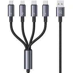 Кабель Usams SJ739 4 in 1 15W Aluminum Alloy Data CableSufeng Series 1,2 м USB to 2C+1L+1 м Серый