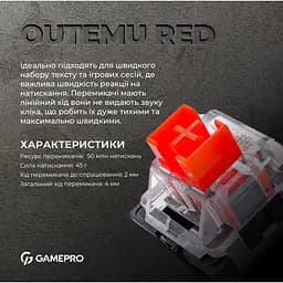 Клавіатура GamePro Red з Hot-Swap RGB White дротова механічна (MK170W) - мініатюра 17