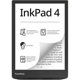 Електронна книга з підсвічуванням PocketBook 743G InkPad 4 Stundust Silver (PB743G-U-CIS)