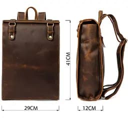 Рюкзак шкіряний дорожній 14796 Vintage коричневий - мініатюра 10