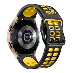 Ремінець для Samsung Galaxy Watch 4 Classic 46mm - чорно-жовтий ширина кріплення 20мм силікон перфорація розмір L Watchbands Galaxy Sport (WB00S4GALAXYSPORT4CLASSIC446) - мініатюра 2