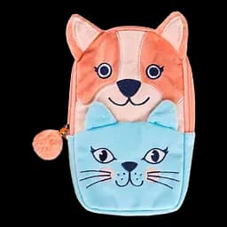 Пенал Offtop Кіт та пес, рожевий з синім