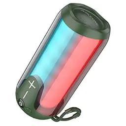 Портативна bluetooth колонка Borofone BR33 TWS з LED підсвічуванням dark зелений - мініатюра 2