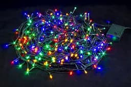 Гирлянда Разноцветная нить на елку 42 метра 600 лампочек Laplandia светодиодная от сети черный провод (m.01.5В.600-)