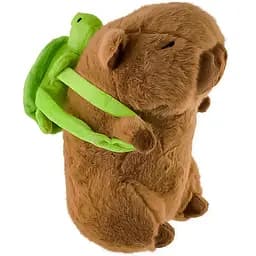 Мягкая игрушка A-Toys Капибара с рюкзаком 40 см коричневая