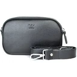 Шкіряна сумка поясна / кроссбоді Holly чорна Саф'яно