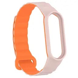 Ремінець Dual-color Magnetic для Xiaomi Mi Band 7/6/5/4/3 Light Pink / Orange - мініатюра 3