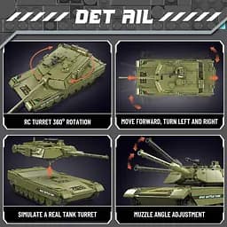 Конструктор танк на радіокеруванні Mould King танк MIA2 Main Battle Tank   для дорослих та дітей військова техніка 1168 деталей - мініатюра 6