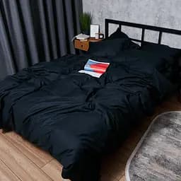 Комплект постельного белья Moon&Star Satin Premium Black Velvet Полуторний 143х210 см наволочки 2х50х70 см - мініатюра 7