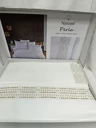 Постельное белье Naturel Perla White Сатин с вышивкой Limasso pbe0051861