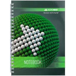 Тетрадь Buromax Sphere на пружине А5, 80 листов зеленая (BM.24552101-04)