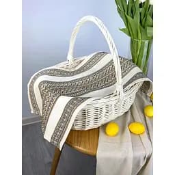 Пасхальний рушник лляний для кошика Рандеву 70х30 см Коричневий