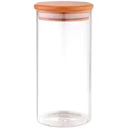 Банка скляна Krauzer циліндр з бамбуковою кришкою 9.5x29 см 1.8 л (60-1800)