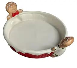 Новогоднее блюдо Elisey 6021-007 сервировочное керамика Рождественское печенье 21x8 см Белый с красным