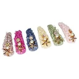 Зажим-хлопушка для волос "Мех со звездой" La-beauty 1200-194, 6 штук