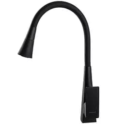 Змішувач для кухні Globus Lux NIAGARA GLN-0203SM-BB однорукий чорний матовий з поворотним виливом 360° для встановлення на одне отвір - мініатюра 3