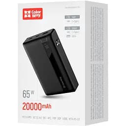 Повербанк ColorWay 20000 mAh 65W Black (CW-PB200LPA3BK-PDD) - мініатюра 6