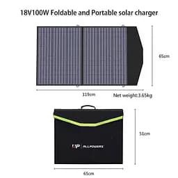 Портативна сонячна панель ALLPOWERS SP027 18V 100W (полікристалічні елементи) - мініатюра 3