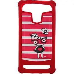 Чехол-накладка Toto Universal TPU case with image 5.5" Kitty Red