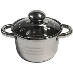 Кастрюля A-Plus WK-2167 3.9 л из нержавеющей стали со стеклянной крышкой с многослойным дном