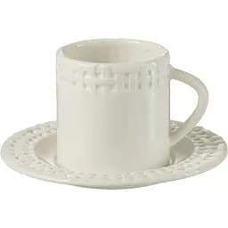 Чашка и блюдце J-line 200 мл белый (34642)
