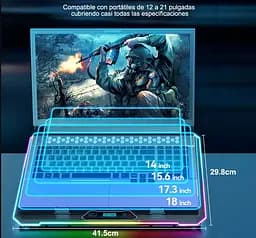 Охолоджувальна підставка для ноутбука 15-21 дюймів IceCoorel K-15D 15 fans RGB - мініатюра 5