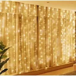 Новогодняя светодиодная гирлянда-штора Роса густая 3x3 м с 1000 тепло белыми LED лампочками