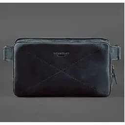 Шкіряна поясна сумка Dropbag Maxi синя Crazy Horse