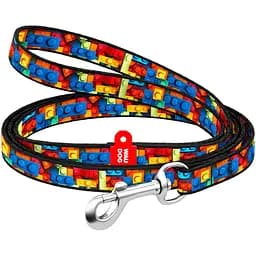 Повідець для котів та дрібних порід собак Waudog Nylon Блоки XS 122x1 см