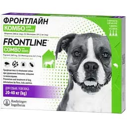 Краплі Boehringer Ingelheim Frontline Combo від бліх та кліщів для собак 20-40 кг 8.04 мл (3 шт. х 2.68 мл) (159919) - мініатюра 2