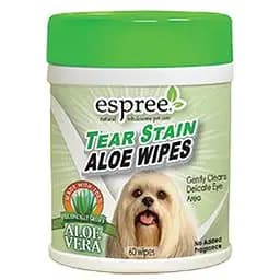Вологі серветки з рН-балансом, алое вера та ромашкою для догляду за очима собак ESPREE Aloe Tear Stain Wipes 60 шт